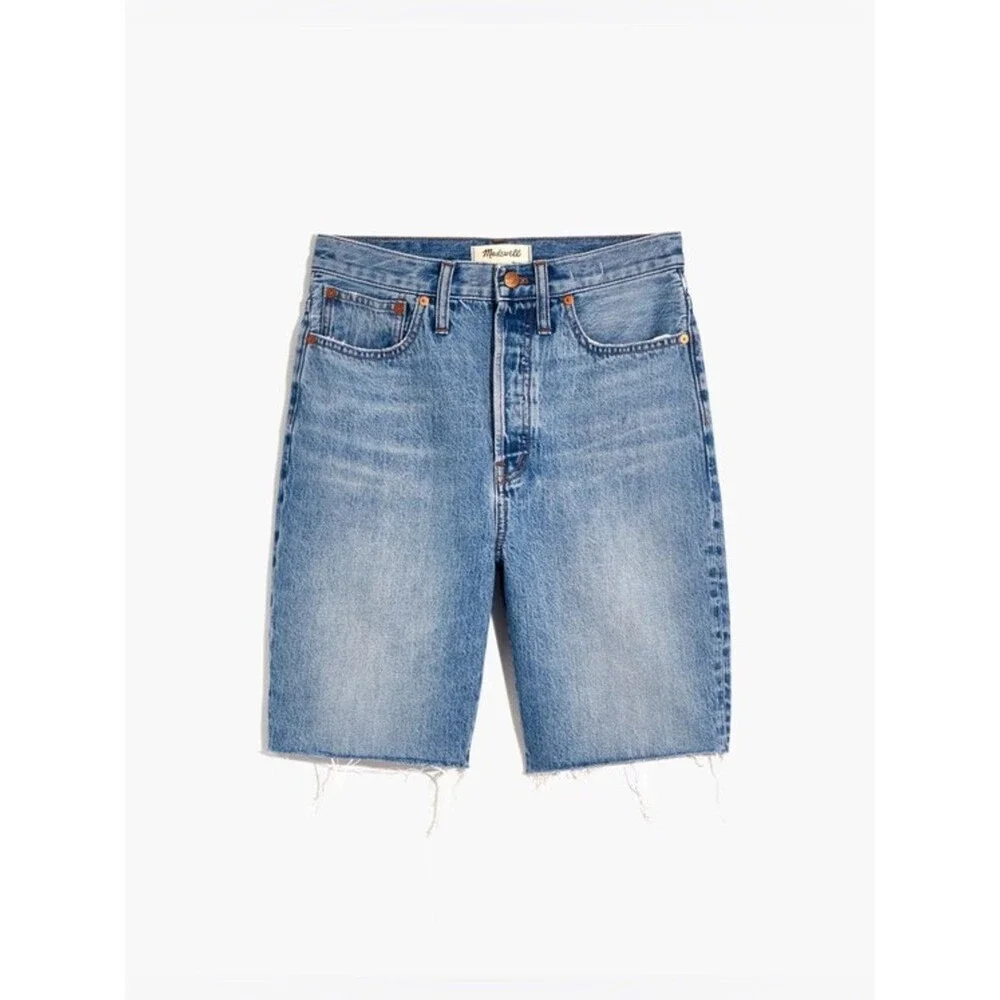 Madewell High-Rise Long Denim Shorts in Brightwater Wash size 29